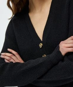 Desires Knits & Cardigans Dita Peplum Cardigan - BLACK