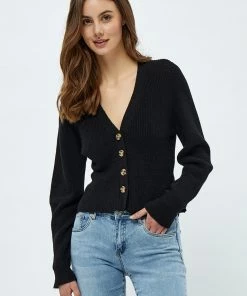 Desires Knits & Cardigans Dita Peplum Cardigan - BLACK