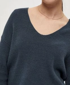 Desires Dita V-Neck - DARK SLATE Knits & Cardigans