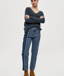 Desires Dita V-Neck - DARK SLATE Knits & Cardigans