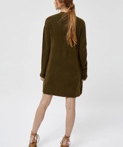 Desires Elis Long Cardigan - MILITARY OLIVE MELANG Knits & Cardigans