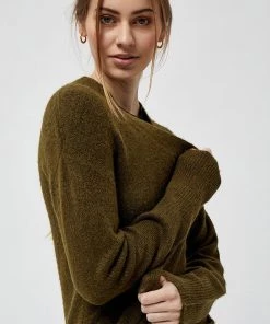 Desires Elis Long Cardigan - MILITARY OLIVE MELANG Knits & Cardigans