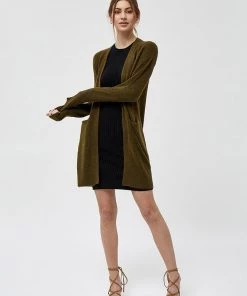 Desires Elis Long Cardigan - MILITARY OLIVE MELANG Knits & Cardigans