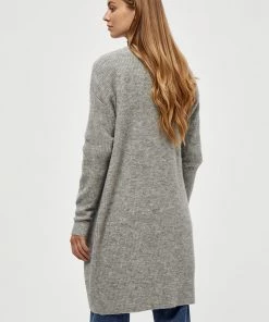 Desires Elis Long Cardigan - LIGHT GREY MEL. Knits & Cardigans