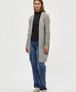 Desires Elis Long Cardigan - LIGHT GREY MEL. Knits & Cardigans