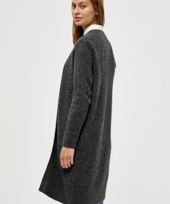 Desires Elis Long Cardigan - DARK GREY MELANGE Knits & Cardigans