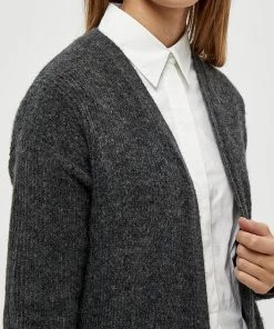 Desires Elis Long Cardigan - DARK GREY MELANGE Knits & Cardigans