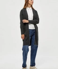 Desires Elis Long Cardigan - DARK GREY MELANGE Knits & Cardigans