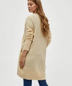 Desires Elis Long Cardigan - OYSTER GRAY MELANG