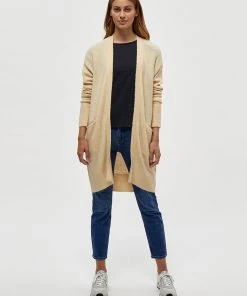 Desires Elis Long Cardigan - OYSTER GRAY MELANG