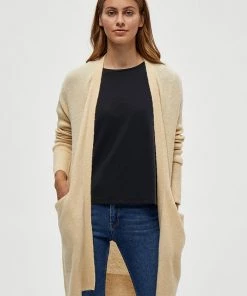 Desires Elis Long Cardigan - OYSTER GRAY MELANG
