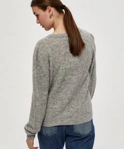 Desires Elis Long Sleeve Cardigan - LIG GREY M Knits & Cardigans