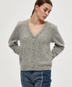 Desires Elis Long Sleeve Cardigan - LIG GREY M Knits & Cardigans