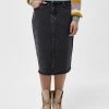 Desires Estella Denim Skirt - BLACK