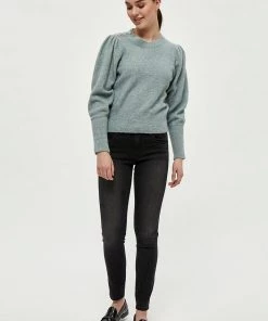 Desires Gea Button Pullover - SLATE BLUE MELANGE Knits & Cardigans