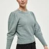 Desires Gea Button Pullover - SLATE BLUE MELANGE Knits & Cardigans