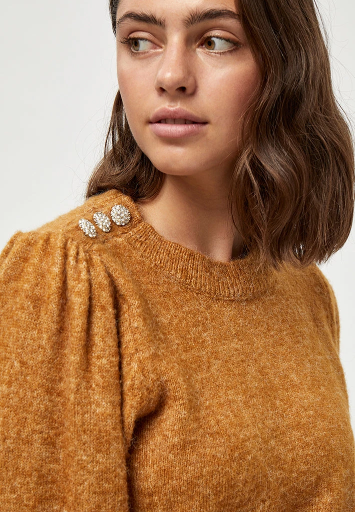 Desires Gea Button Pullover - BUCKTHORN BROWN MEL Knits & Cardigans 3 Desires Gea Button Pullover - BUCKTHORN BROWN MEL Knits & Cardigans