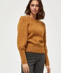 Desires Gea Button Pullover - BUCKTHORN BROWN MEL Knits & Cardigans