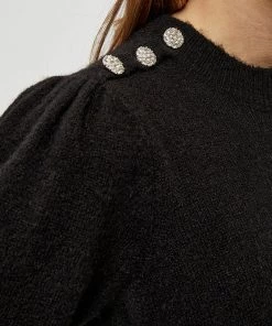 Desires Gea Button Pullover - BLACK