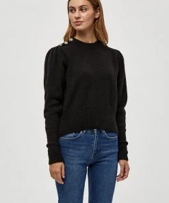 Desires Gea Button Pullover - BLACK