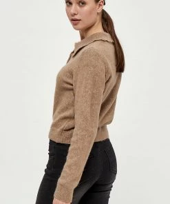 Desires Gea Collar Cardigan - WARM SAND MELANGE Knits & Cardigans