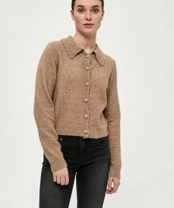 Desires Gea Collar Cardigan - WARM SAND MELANGE Knits & Cardigans