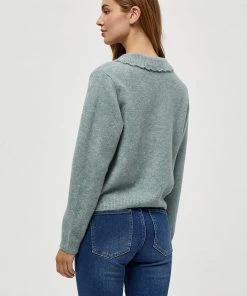 Desires Gea Collar Cardigan - SLATE BLUE MELANGE Knits & Cardigans