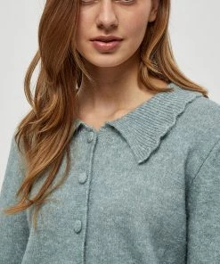 Desires Gea Collar Cardigan - SLATE BLUE MELANGE Knits & Cardigans