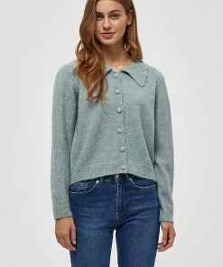 Desires Gea Collar Cardigan - SLATE BLUE MELANGE Knits & Cardigans
