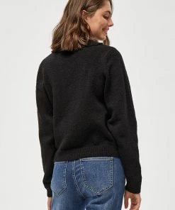 Desires Knits & Cardigans Gea Collar Cardigan - BLACK