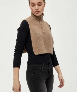 Desires Gea Rollneck Bib - WARM SAND MELANGE SUMMER SALE