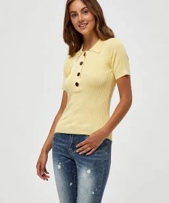 Desires Geisha Polo Pullover - PALE YELLOW New In
