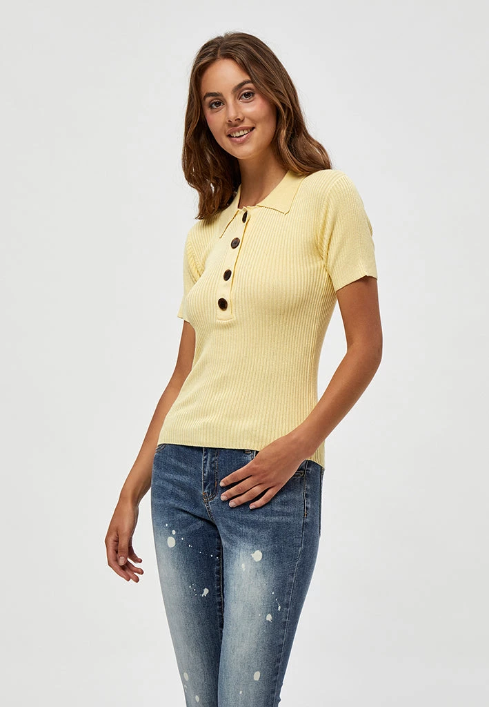 Desires Geisha Polo Pullover - PALE YELLOW New In 1 Desires Geisha Polo Pullover - PALE YELLOW New In