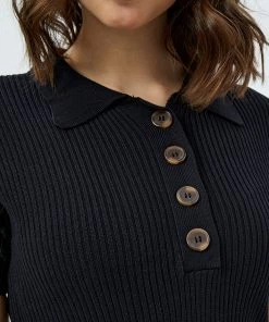 Desires Geisha Polo Pullover - BLACK New In