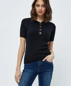 Desires Geisha Polo Pullover - BLACK New In