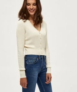 Desires Knits & Cardigans Geisha Rib Cardigan - GARDENIA