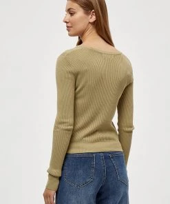 Desires Geisha Rib Cardigan - GRAY GREEN Knits & Cardigans