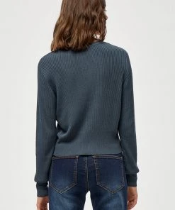 Desires Knits & Cardigans Geisha Rib Cardigan - DARK SLATE