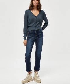 Desires Knits & Cardigans Geisha Rib Cardigan - DARK SLATE