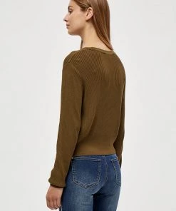 Desires Geisha Rib Cardigan - MILITARY OLIVE Knits & Cardigans