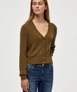 Desires Geisha Rib Cardigan - MILITARY OLIVE Knits & Cardigans