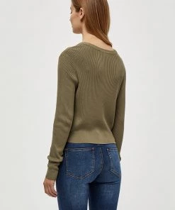 Desires Geisha Rib Cardigan - MERMAID GREEN