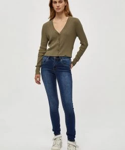 Desires Geisha Rib Cardigan - MERMAID GREEN