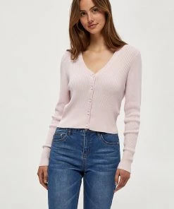 Desires Geisha Rib Cardigan - CRADLE PINK Knits & Cardigans