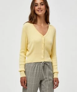 Desires Geisha Rib Cardigan - PALE YELLOW