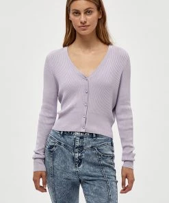 Desires Geisha Rib Cardigan - PAS. LILAC Knits & Cardigans