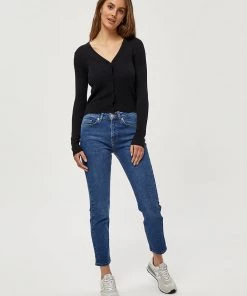 Desires Geisha Rib Cardigan - BLACK