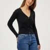 Desires Geisha Rib Cardigan - BLACK