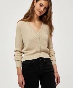 Desires Geisha Rib Cardigan - OYSTER GRAY Knits & Cardigans