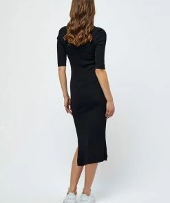 Desires Geisha Rib Dress - BLACK